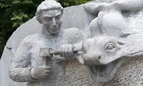 Fontaine du tailleur de pierre à Samoëns